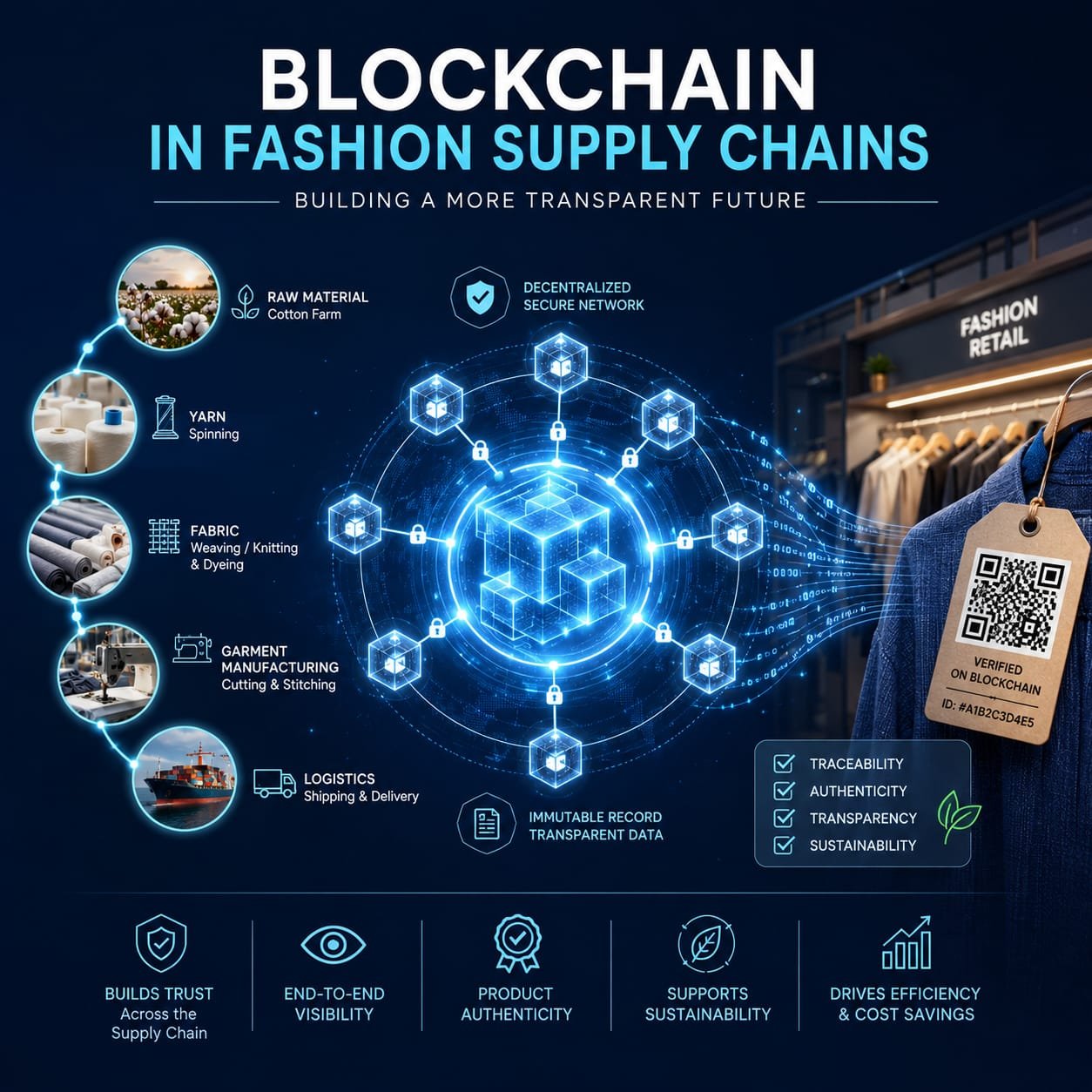Blockchain technology improving transparency in fashion supply chains